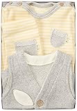 yuga☆【箱入り】「ボーダー・Tシャツ + レギンス + ベスト 3点セット イエロー&グレー 100cm 」 オーガニックコットン100% 天然染め ベビー 服 子ども服 キッズ 女の子 男の子 