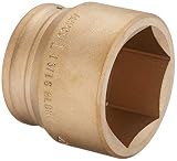 Ampco Safety Tools I-3/4D1-13/16 Socket, Standard Impact, Non-Sparking, Non-Magnetic, Corrosion Resi