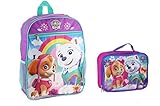 Nickelodeon Paw Patrol Girls' Backpack Large 15" With Lunch Box Skye Everest [並行輸入品]