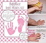 BabyRice New Baby Hand and Footprint Inkless Wipe Prints Kit (Pink)