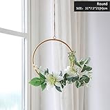 inteeonホームシリーズ人工Hangingメタルフレームwith FlowerホームDecor Hanging花セット 173-201336100