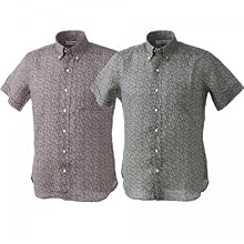 Linen Liberty Print Buttondown Shirt: Red, Chocolate