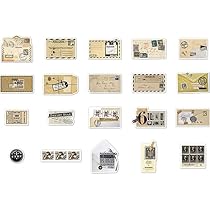 Amazon.co.jp: マステシール ポストカード 手紙 封筒 イラスト