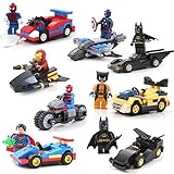 セット& CarsミニフィギュアSuper Heroes Ironman SpiderバットマンスーパーマンキャプテンXmen 4