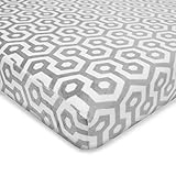 American Baby Company Heavenly Soft Chenille Fitted Pack N Play Playard Sheet, Gray Honeycomb, 27 x 