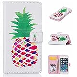 iPhone SE / iPhone 5 / 5s ケース 手帳型ケース, UNEXTATI 高品質PUレザー 財布型ケース 保護カバー カード収納 スタンド機能 マグネット開閉式 Apple iPh