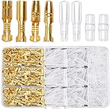 ギボシ端子セット 400個 金色 ギボシ ターミナル 圧着端子 オス メス 絶縁スリーブ カバー付き 配線接続 3.9mm CA104 圧着 コネクター 自動車 バイク スピーカー 0.5〜2スケア ケーブル