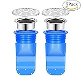 ドレン逆流防止弁チェックバルブトイレチューブバスルーム床排水シール抵抗臭いとバグ1.50"-1.97"シリコーン,Longlarge,6Pcs