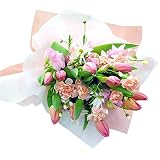 チューリップと春のお花の花束 ピンク