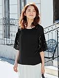ANGELIEBE エンジェリーベ マタニティ 授乳口付き レース スリーブ ブラウス 妊婦服 産前産後 フリー ブラック 21920 21920200