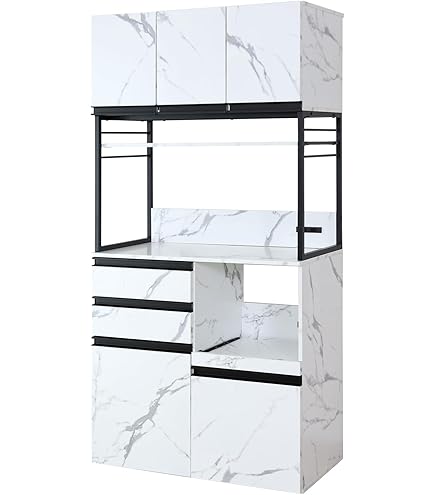 Amazon｜DORIS 食器棚 キッチンボード レンジ台 キッチン収納 収納棚