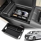 Marchfa トヨタ アルファード40系＆ヴェルファイア 40系（4 代目 2023年6月～）専用 コンソールボック コンソールトレイ インナートレイ センターコンソール アクセサリー 小物入れ ABS素材 ガタガタ音なし 内装パーツ カスタム パーツ（ブラック）