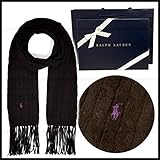 Ralph Lauren ラルフローレン 刺繍ロゴ ケーブルニットマフラー