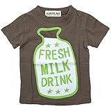 《初夏盛夏対応》 ALMOND BAR(アーモンドバー) 天竺FRESH MILK DRINK半袖Tシャツ 110cm/Ca NO.AH-72205