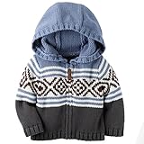 カーターズ carter's 男の子用ブルーグレーフェアアイルジップアップパーカー (12months(72-78cm)) [並行輸入品]