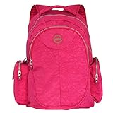 KANGMING 多機能 リュックサック ハンドル付き マザーズバック お手提げ 花柄 大容量 ポリエステル生地 通学 通勤 お出かけ ショルダーバッグ レディース (レッド)