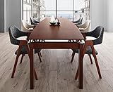 北欧の空気漂う伸縮ダイニング7点セット 天然木 【テーブル(幅140-240)1＋チェア6】 (チェア：サンドベージュ6脚)