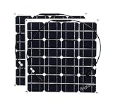 XINPUGUANG 2*50W ソーラーパネル 2枚 超薄型 軽量 携帯型 単結晶フレキシブル ソーラーパネル チャージー