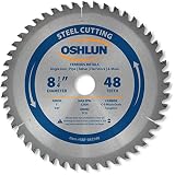 Oshlun SBF-082548 8-1/4-Inch 48 Tooth TCG Saw Blade with 1-Inch Arbor (5/8-Inch Bushing) for Mild St