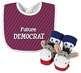 Stephan Baby Stripy Bib and Donkey Rattle Socks Gift Set, Future Democrat by Stephan Baby