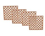 Liebe【リーベ】 DIY ブラウンラティスフェンス 900×900mm 4枚セット（LT-N-90-90）（約12kg）