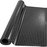 HONSAN ガレージマット ゴムマット 幅1m 長さ3m/5m 厚さ1.5mm 2色 屋外 バイク 滑り止め構造 駐車場 トラックゴムシート フロアマット (ブラック, 5m)