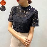 新品 カットソー トップス 半袖 レディース シースルー ブラック☆単色★オレンジ