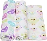 miracle ware ミラクルウエア Muslin Swaddle Blanket 2pk モスリンブランケット2枚セットOwls & Butterflies オウル&バタフライ