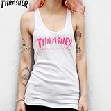スラッシャー THRASHER ガール レディースMAG LOGO RACERBACK TANKホワイトNO7 Mサイズ
