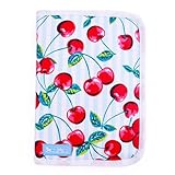 ようこそ赤ちゃんHappy母子手帳ケース（ファスナータイプ）　チェリーチェリーストライプ　B2800600　日本製