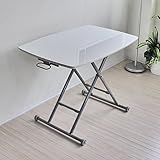 昇降式テーブル リフティングテーブル 完成品 ローテーブル テーブル 90cm ガス圧昇降式　鏡面テーブル ホワイト HK001WH