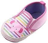 (ラボーグ) La Vogue 子供靴 ベビーシューズ ファーストシューズ ズック 布製 スリッポン カジュアル スニーカー 赤ちゃん 新生児 歩行サポート ピンク (内寸12cm)