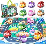 ミニカー セット 車 おもちゃ はたらく車 子供向け 働く車 工事車両 作業車両 建設車両 子供のおもちゃ モデルカー 室内 室外 地図収納袋付き 男の子 女の子 誕生日 クリスマス プレゼント