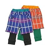 mother goose 子供服 男の子 重ね着風パンツ ネイビーブルー/オレンジ (90cm/100cm/110cm) (100cm, ネイビーブルー)