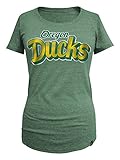 NCAA Oregon Ducks Women 's Tri Blend半袖スクープネックTシャツ、XL、フォレストグリーン