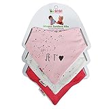 Minene Baby and Toddler Bandana Drool Bibs Super Absorbent Set of 3 (Pink, White, Fuchsia) by Minene