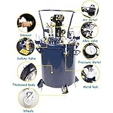 2.5Gal (10L) Pressure Feed Paint Mixer Tool Pot Tank Sprayer Regulator Air Agitator Paint Tool Press