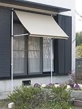 組立楽々オーニング（ひさしﾀｲﾌﾟ)ﾍﾞｰｼﾞｭ　約W200×H200～280cm用