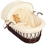 Izziwotnot Gift Cream on Dark Wicker Moses Basket by Izziwotnot