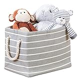 mDesign Fabric Storage Bin with Handles for Baby Nursery to Hold Baby Clothes Blankets Stuffed Anima