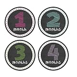 Monthly Baby Stickers Girl Colorful Chalkboard 1-12 Months Milestone Baby Shower Gift Bonus Sheet In