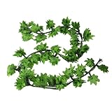 uxcell 人工観葉植物　壁掛け　吊り　造花　部屋飾り　グリーン　エミュレーション　紅葉の葉　ハンギング　バイン　2M　10個
