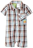 Watch Me Grow 。By Sesame Street baby-boys新生児キングのジャングルPlaid Romper カラー: ブラウン
