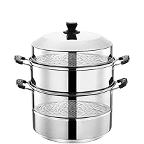 Amazon | 蒸し鍋 蒸しもの鍋 ステンレス蒸し器 二段 三段【30