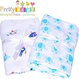 2 Muslin Baby Swaddles For Deeper And Fuller Sleep. Multi Use Cotton Nursing Cover, Car Seat Cover, 