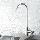 Boen鉛フリー飲料蛇口飲料水ろ過システム1 / 4インチチューブ、つや消しステンレススチール Spout A SS104