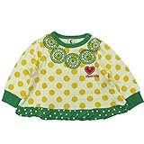 chocola(ショコラ) ガーゼニット ドット総柄長袖チュニックTシャツ 130cm /グリーン NO.CH-1521-18026