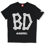 ベビードール ロゴテープ風Tシャツ 男女兼用 S ブラック