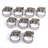 Fenteer ステンレス鋼製　調整可能　スプリング　ホースクランプ ステンレス バンド ウォーム 10個 入り　二輪車用 　10-16mm