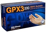 AMMEX - GPX3D48100-BX - Vinyl Gloves - GPX3D - Disposable Powder Free Industrial 3 mil Extra Large C